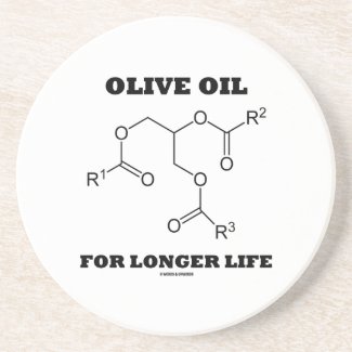 Olive Oil For Longer Life (Molecule) Beverage Coasters