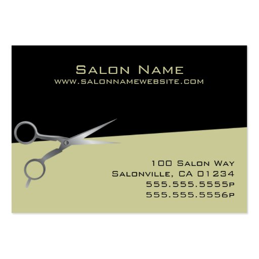 Olive Salon Business and Punch Cards Business Card Templates (front side)