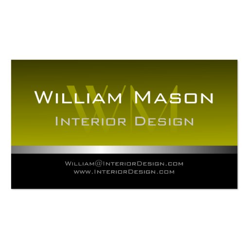 Olive & Silver Stripe Professional Business Card