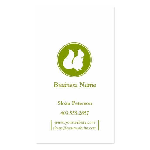 Olive Squirrel Business Card (front side)