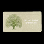Olive Swirl Tree on Wood Grain Stars Save the Date
