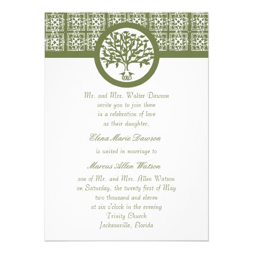 Olive Tree Emblem Wedding Invitation