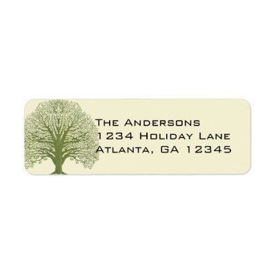 Olive Tree Swirls Labels Return Address Label