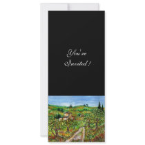 OLIVE TREES IN TUSCANY, green black Custom Announcements
