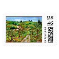Olive trees in Tuscany postage
