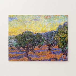 Olive Trees, Orange Sky Van Gogh Vincent Puzzles