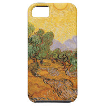 Olive Trees Yellow Sky Sun, van Gogh, Vintage Art iPhone 5 Cases