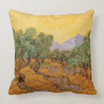 Olive Trees Yellow Sky Sun, van Gogh, Vintage Art Pillows