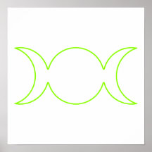 Olive Triple Goddess Outline Print