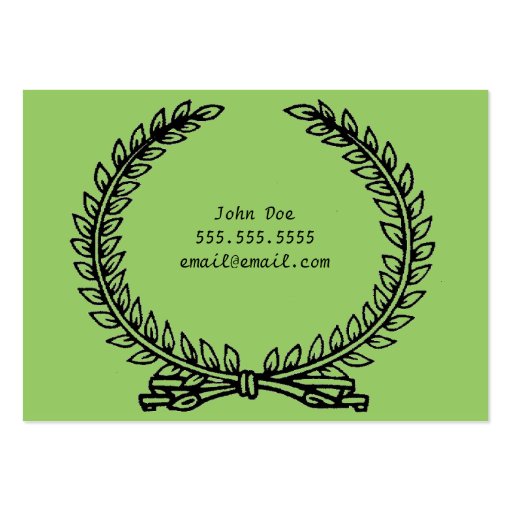 Olive Wreath Calling Card Business Card (front side)