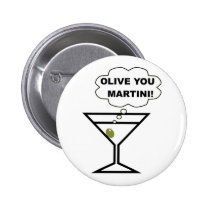 Olive You Martini buttons