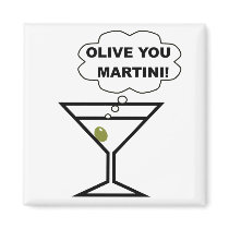 Olive You Martini magnets by pixelholic Olive You Martini magnets
