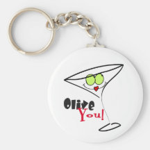 Olive You Martini Romance Gifts Key Chain