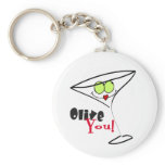 Olive You Martini Romance Gifts Key Chain