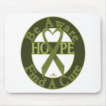 OliveGreenHeartRibbonBeAwareFindCureDark mousepads by awareness OliveGreenHeartRibbonBeAwareFindCureDark mousepads