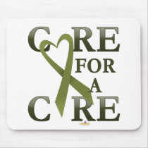 OliveGreenHeartRibbonCareCureDark mousepads by awareness OliveGreenHeartRibbonCareCureDark mousepads