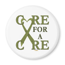 OliveGreenHeartRibbonCareCureLight magnets by awareness OliveGreenHeartRibbonCareCureLight magnets