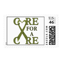 OliveGreenHeartRibbonCareCureLight postage