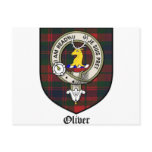 Oliver Clan Crest Badge Tartan Post Card