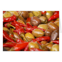 olives jalepenos blank inside greeting card