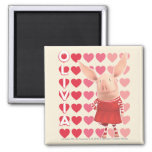 Olivia - Heart Background 2 Inch Square Magnet