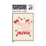 Olivia - Hearts Postage Stamp