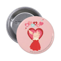 Olivia in Red Dress Pinback Button