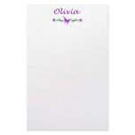 Olivia (Purple Butterfly) Stationery Paper
