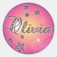Olivia Round Stickers