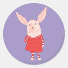 Olivia Standing Round Sticker