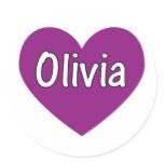 Olivia Round Stickers