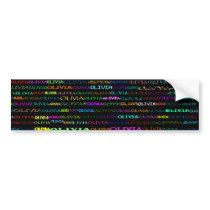 Olivia Text Design I Bumper Sticker bumper stickers by SjStevenson Olivia Text Design I Bumper Sticker bumper stickers
