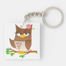 Olivia VonHoot Cartoon Keychain Rectangle Acrylic