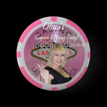 Olivia's Surprise Birthday Party Pink Poker Chip L buttons