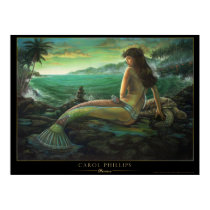 olivine- hawaiian mermaid poster carol phillips posters