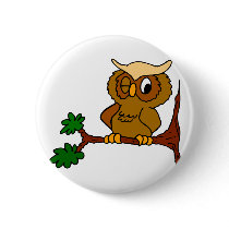 Olly Owl Pinback Button