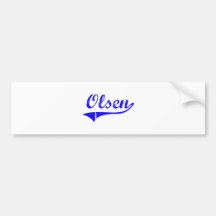 Olsen Surname Classic Style Bumper Sticker