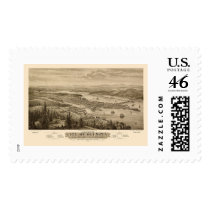 Olympia, WA Panoramic Map - 1879 Stamps