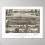 Olympia Washington 1903 Antique Panoramic Map Posters