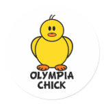 Olympia Washington Chick Round Sticker