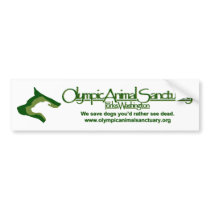 Olympic Animal Sanctuary white Bumper Stickers