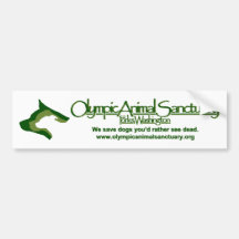 Olympic Animal Sanctuary white Bumper Stickers