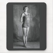 Olympic Champion Swimmer, 1920s Mousepads