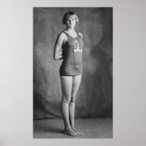 Olympic Champion Swimmer, 1920s Poster