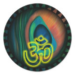 Om 3 round stickers