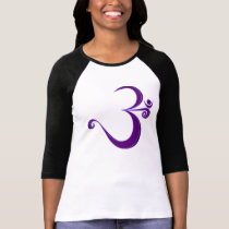 Om - alicious 3/4 Sleeve Ringer (fitted) t-shirts by templegreen Om - alicious 3/4 Sleeve Ringer (fitted) t-shirts