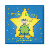 Om Baby square magnet