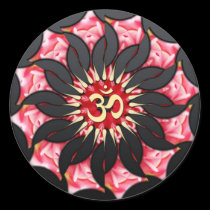 Om Black Rose Spiritual Art Sticker stickers
