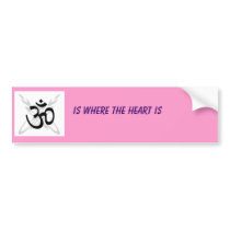 om buddhist, IS WHERE THE HEART IS bumper stickers