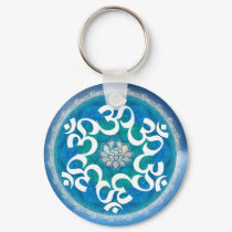 Om Circle Snowflake keychains